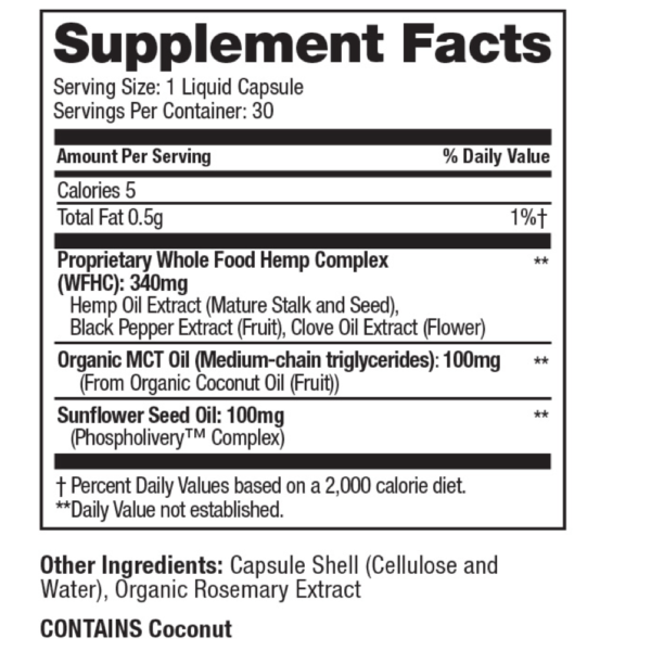 HempFusion 3.0 Supplement Facts